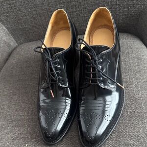 The Office of Angela Scott black mid-heal shoes in size 38.5